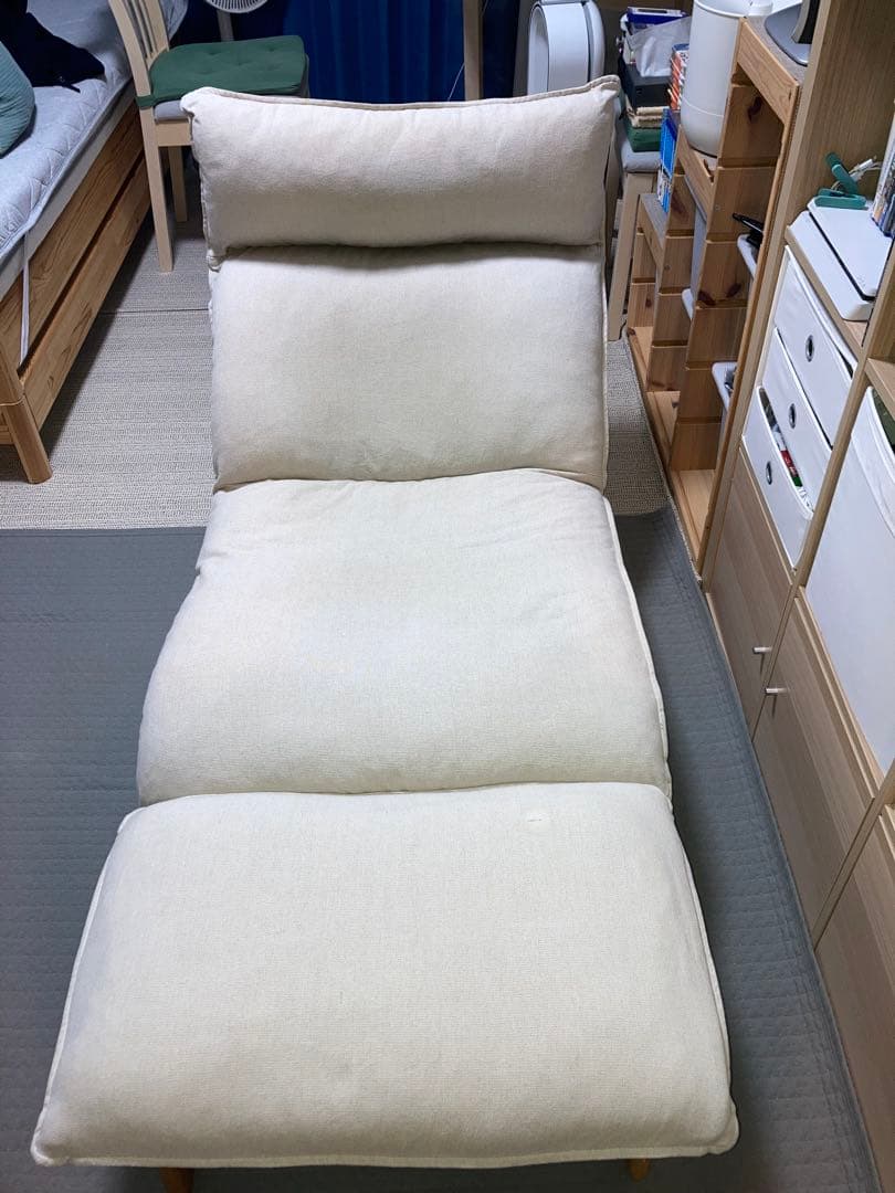 (引取り限定)　無印良品　純正品　ハイバックリクライニングソファ+オットマン