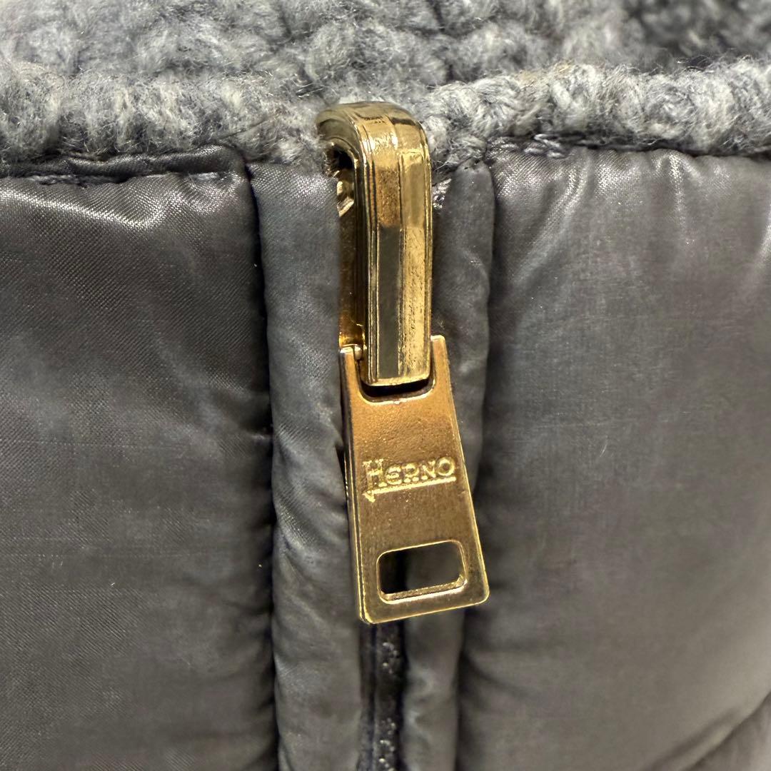 美品✨HERNO　リバーシブルショートスリーブニットダウン 42 グレー