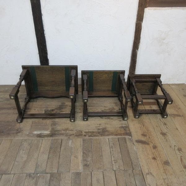 イギリス アンティーク 家具 ネストテーブル サイドテーブル 3台組 6792d