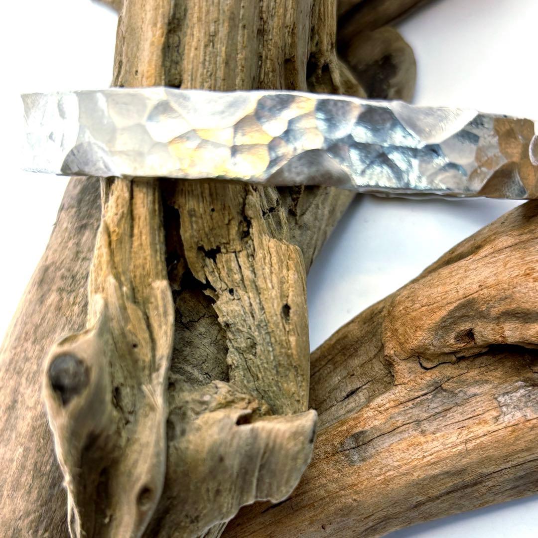 バングル　silver925 槌目　ゴツめ