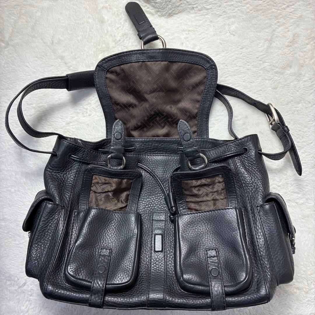 コールハーン　リアルレザー　トートバッグ　カラー　ブラック　Y2K