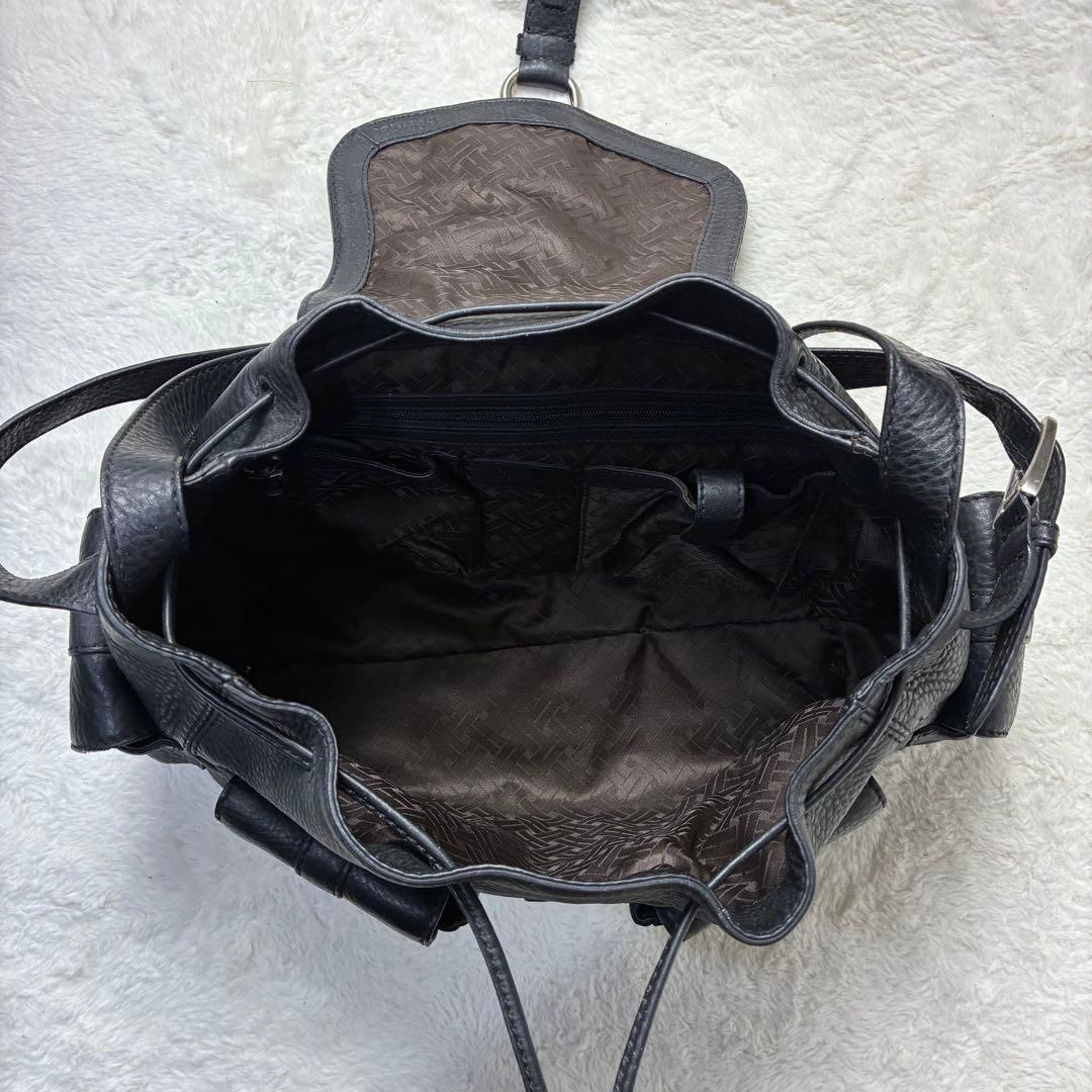 コールハーン　リアルレザー　トートバッグ　カラー　ブラック　Y2K