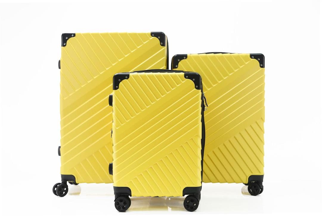 軽量Lサイズ　静音8輪　キャリーバッグ　スーツケース　キャリーケース イエロー