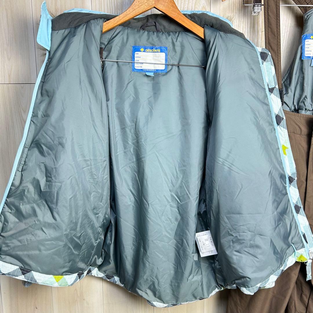 【スキーウェア】DESCENTE スノーボードウェア 160cm チェック柄