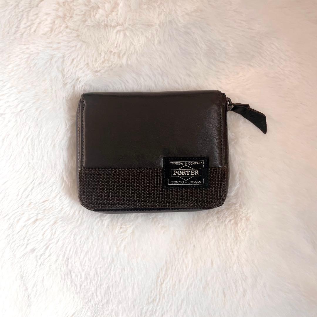 【希少/完売品】PORTER ZOOM 二つ折り財布 レザー ナイロン 多収納