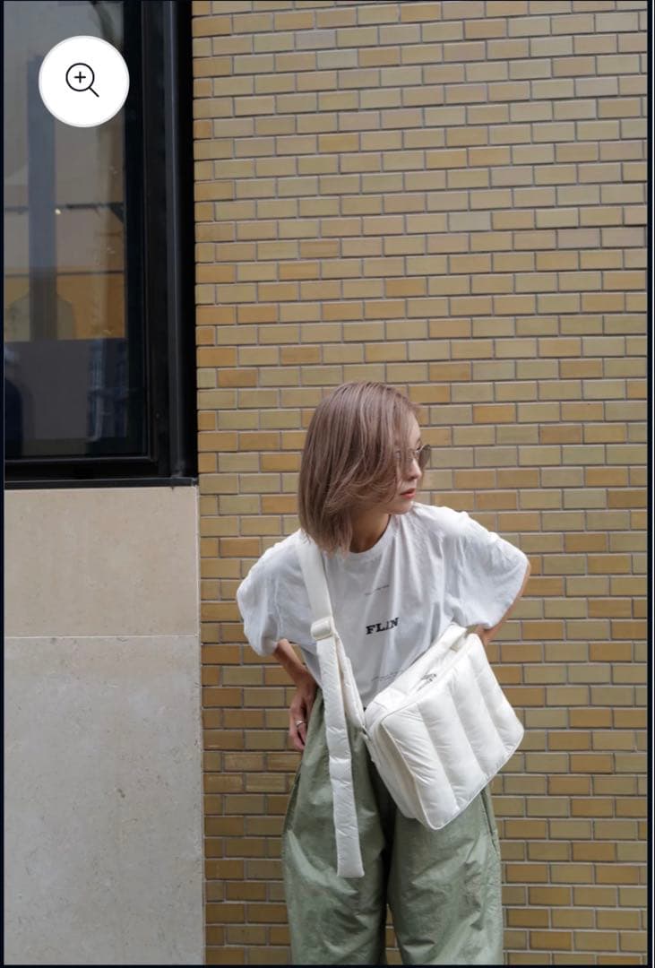 calinキルティングマザーポーチバッグ（ホワイト）