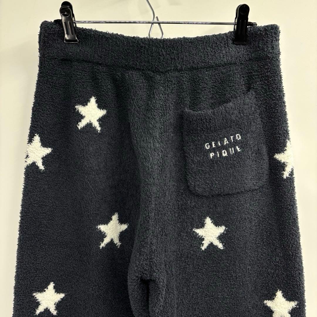 美品ジェラピケパウダースタープルオーバーパンツセットアップFネイビーb5K007