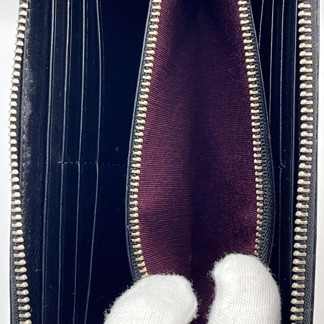 ポールスミス マルチストライプ ラウンドファスナー 長財布 黒