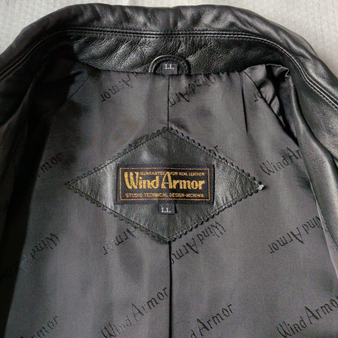 良品　LL　Wind Armor　ラムレザー　羊革　ロングコート　黒　トロトロ