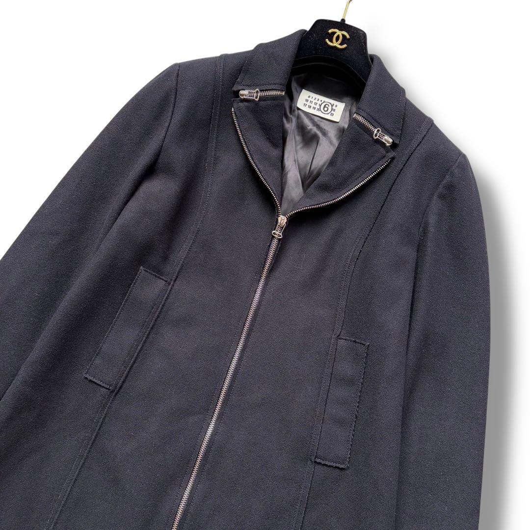 XL相当 ここのえ期 マルタンマルジェラ ロングコート ダブルジップ ウール