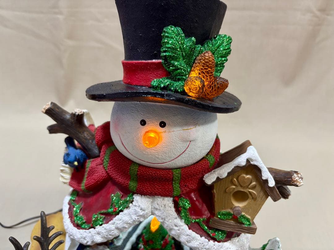 廃番品 コストコ スノーマン ローテーティング クリスマスツリー オブジェ