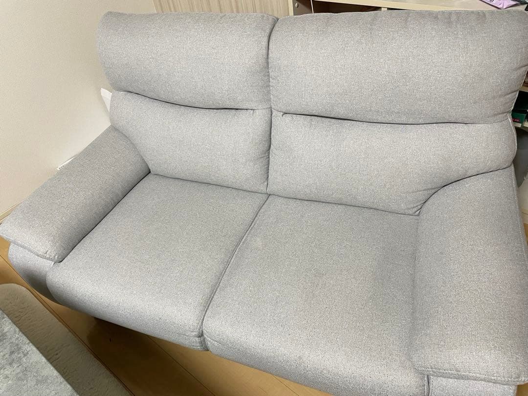 最終値引き:ニトリ ライトグレー 2人掛けソファ
