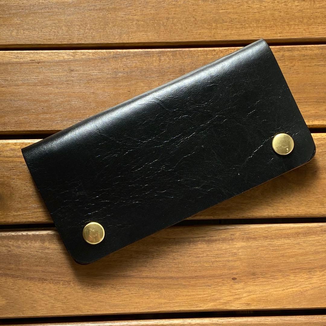【茶芯・馬革】トラッカーウォレット　ブラック