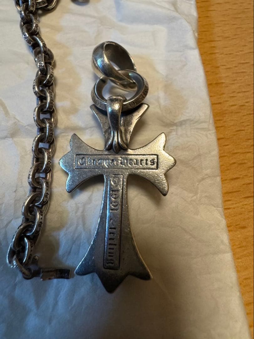 クロムハーツスモールクロスベイルwithベイルペーパーチェーン18インチ