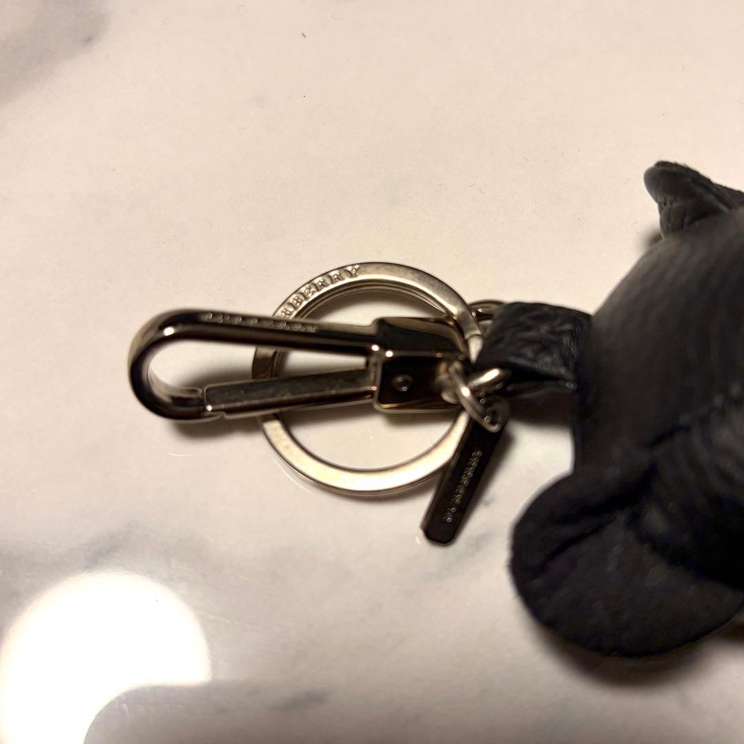 BURBERRYバーバリー トーマスベアキーホルダー チャームレザー ブラック