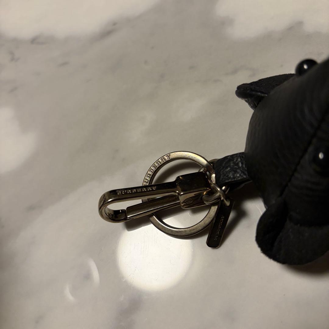 BURBERRYバーバリー トーマスベアキーホルダー チャームレザー ブラック