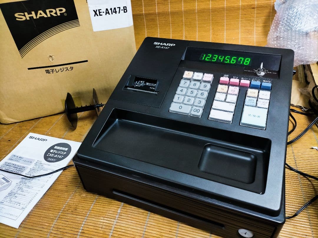 シャープレジスター　XE-A147　PC連携売上管理フル設定無料　011068