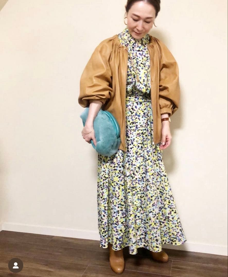 シクラス　バルーンスリーブ　レザージャケット　キャメル