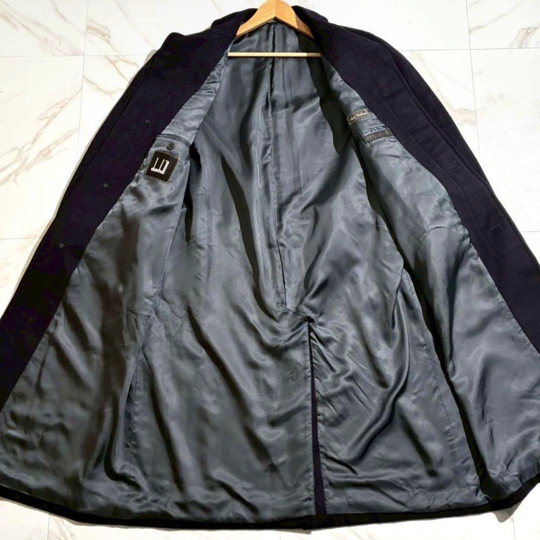 Dunhill ステンカラーコート ネイビー マキシ丈　L〜XLサイズ