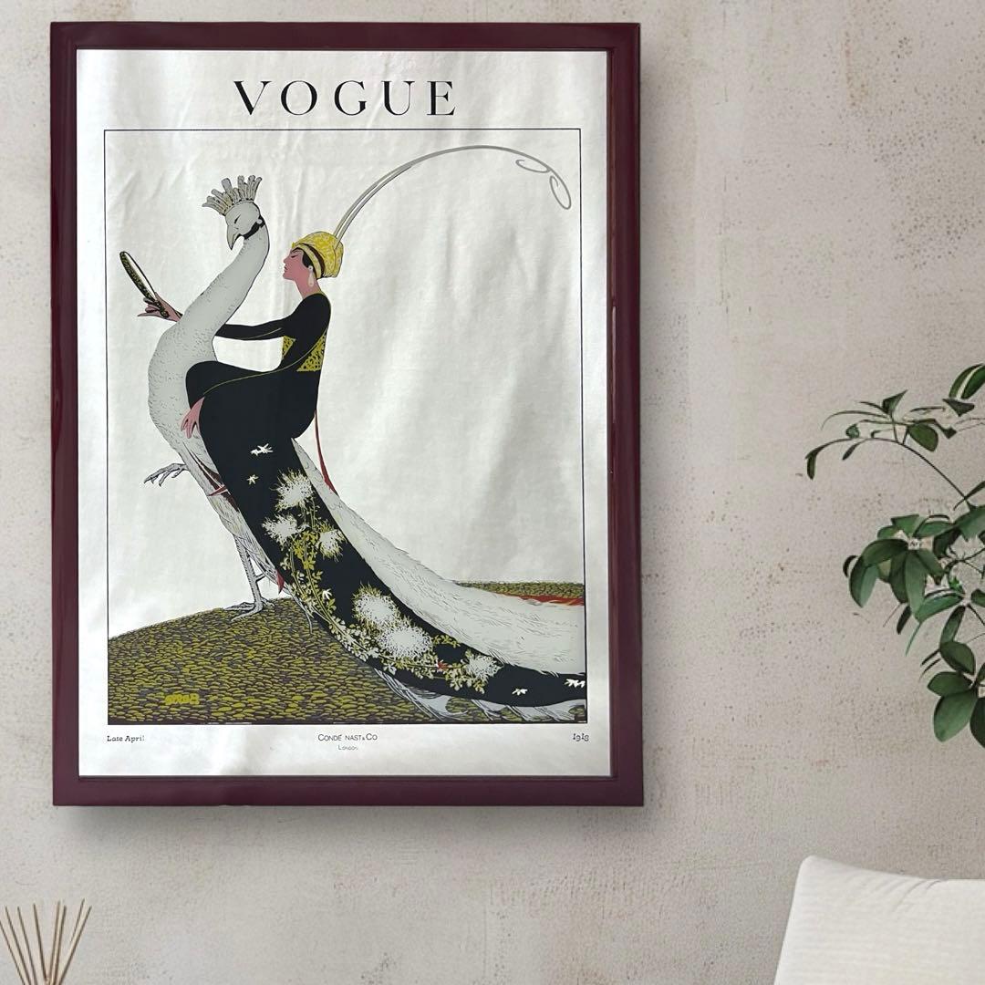 希少 レア 54×74 ヴォーグ パブミラー アンティーク 鏡 インテリア 壁掛