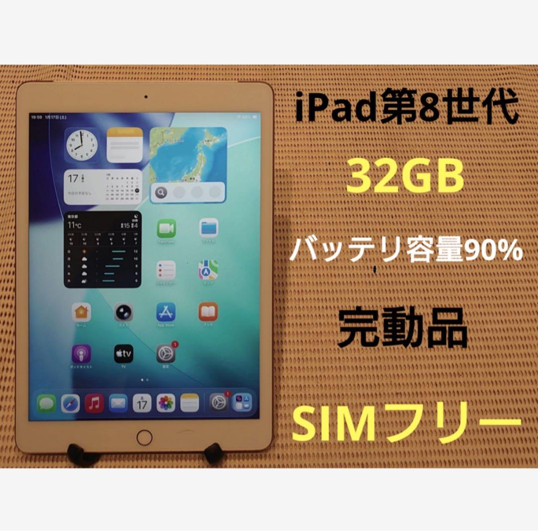 完動品SIMフリーiPad第8世代(A2429)本体32GB送料込1Q1KP