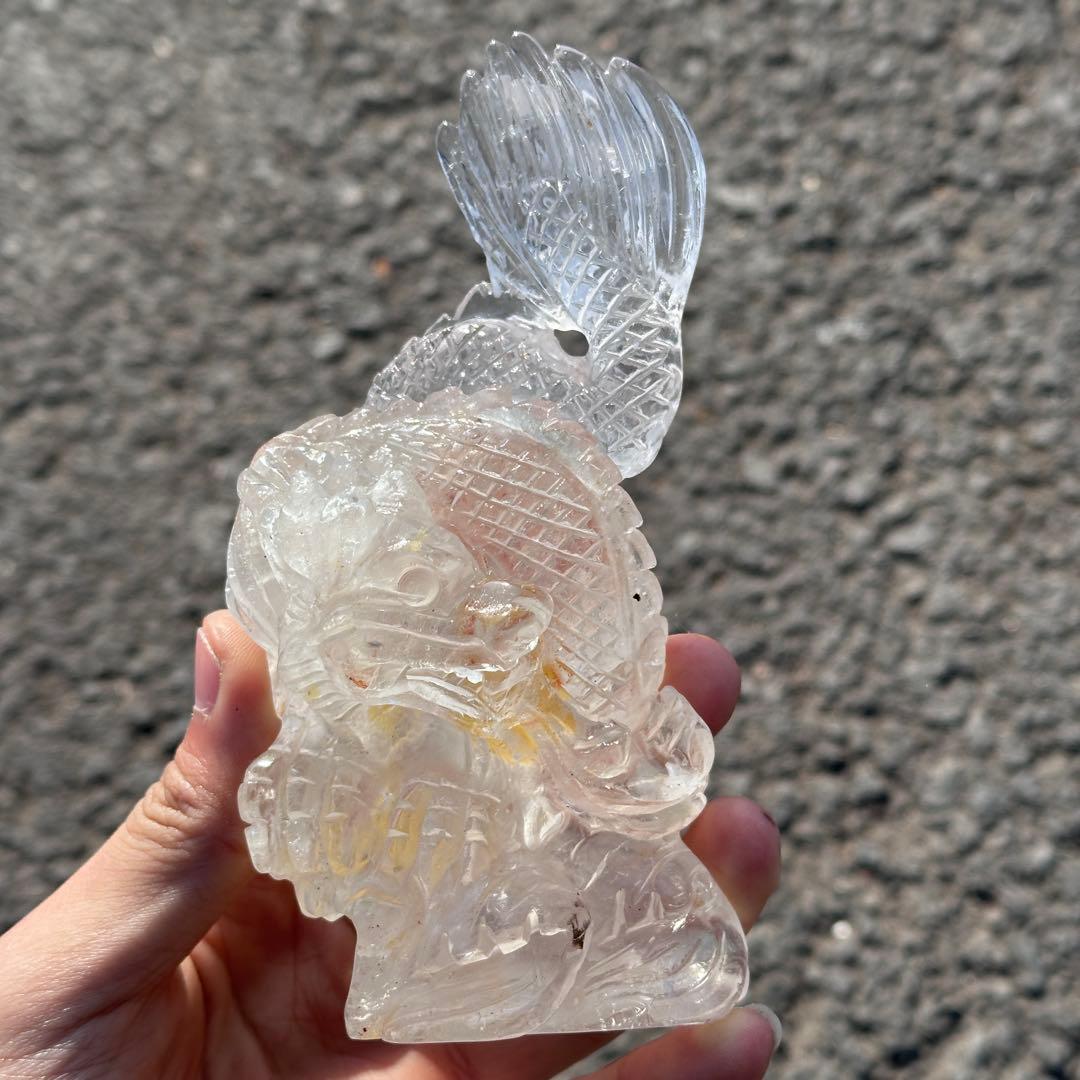 天然石水晶の龍　置物　ご購入前に在庫確認必要G.277