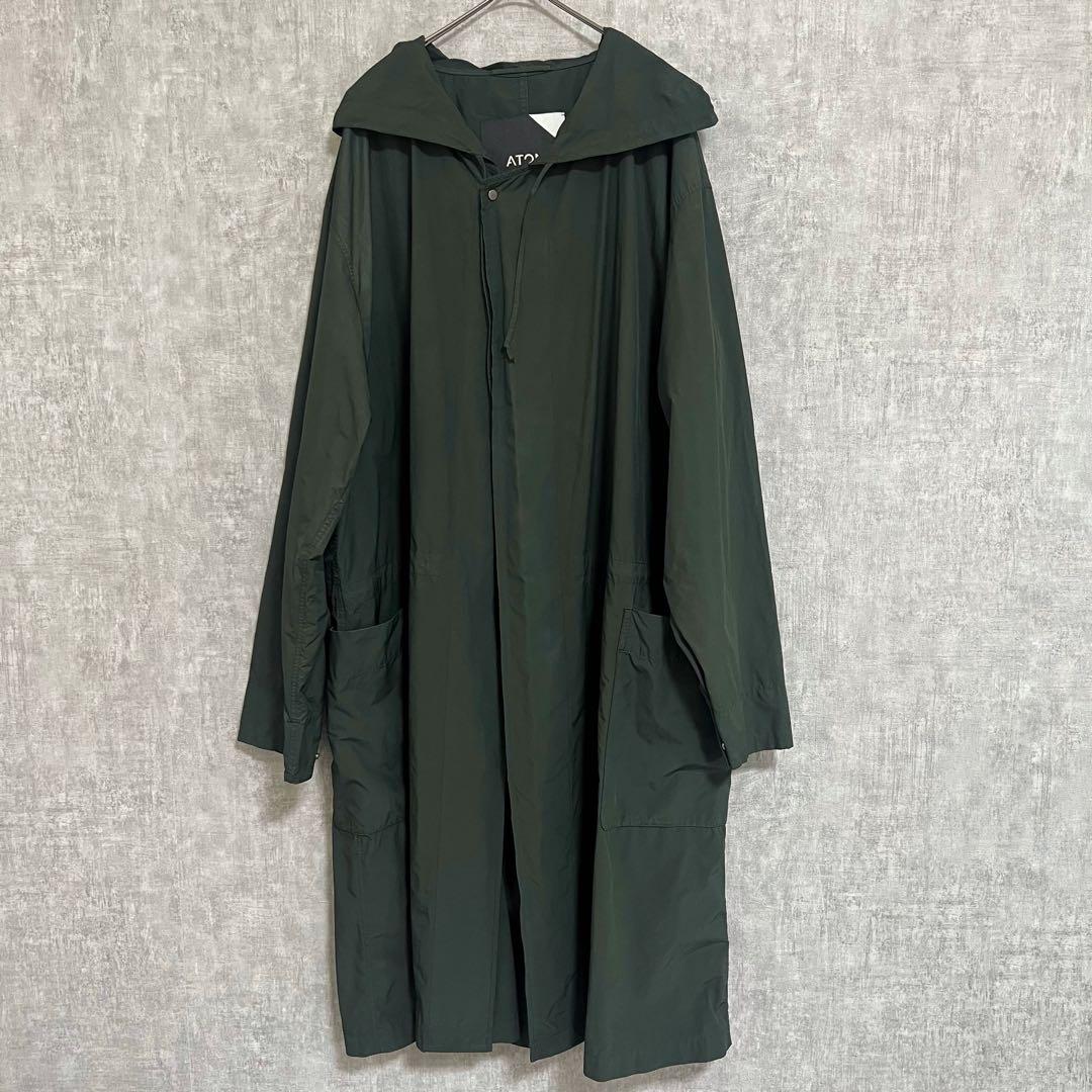 ATON フード付きナチュラルダイ ロングコート