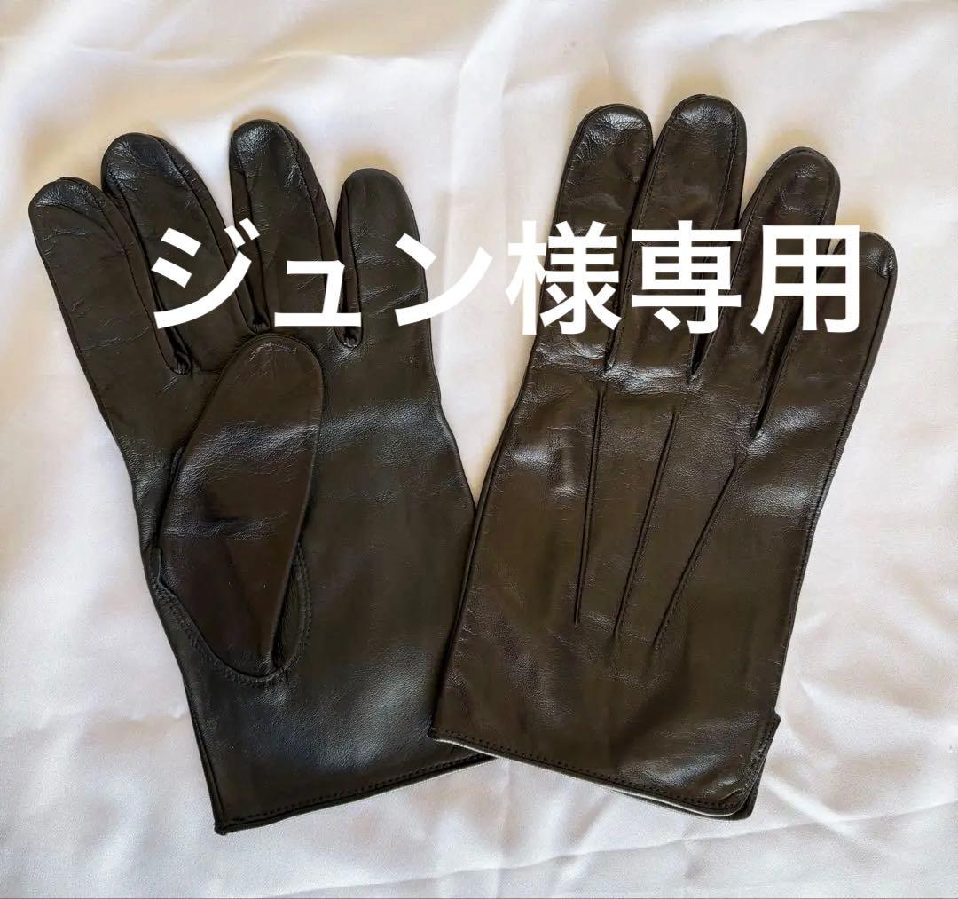 【新品】バーニーズニューヨーク スマホ対応レザーグローブ 手袋 8.5 本革 黒
