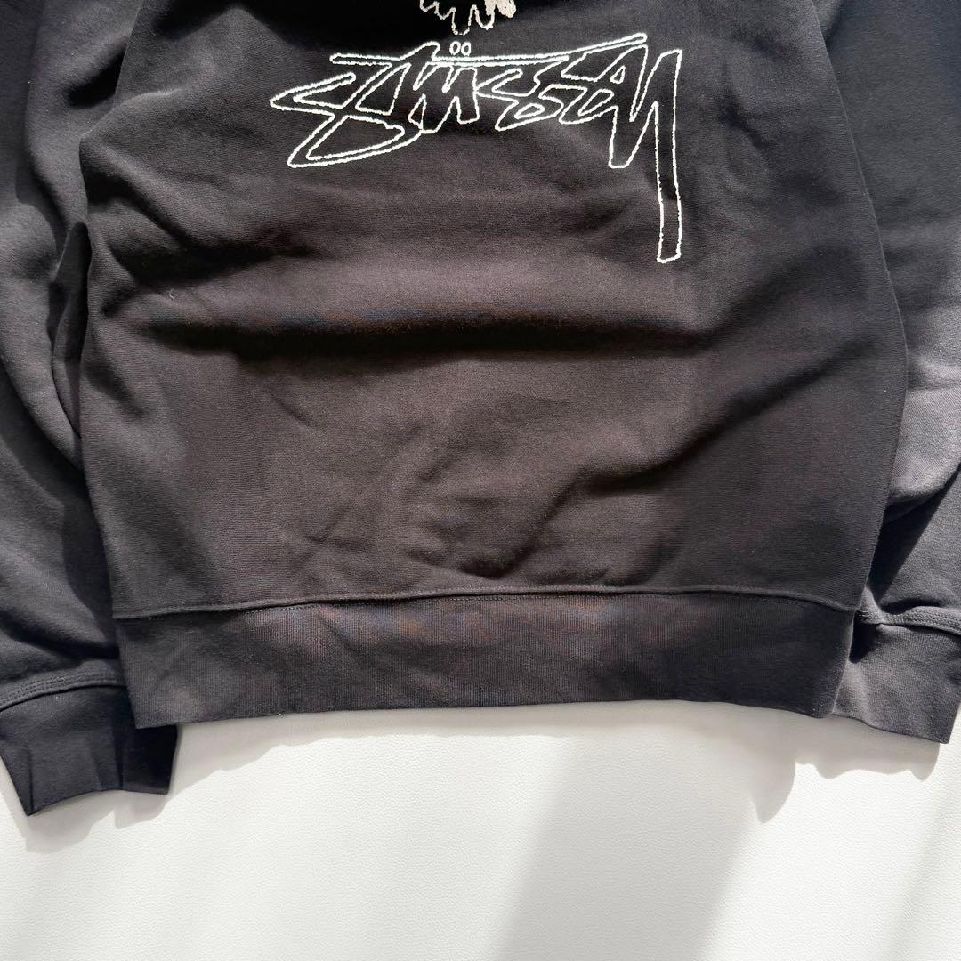 stussy 両面プリント プルオーバー パーカー XLサイズ　ブラック