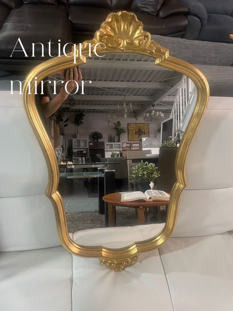 アンティーク　ゴールドミラー