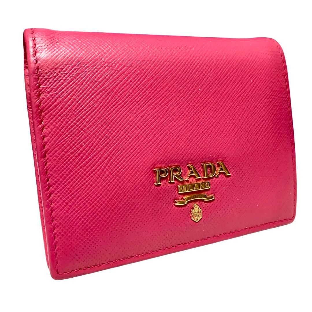 凛様PRADA プラダ　２つ折り財布　サフィアーノレザー　ピンク
