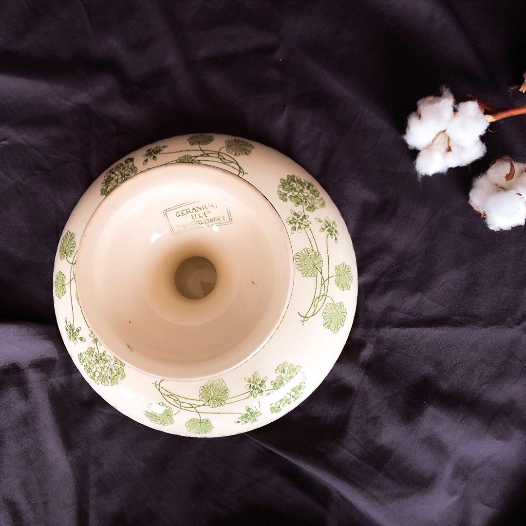 UCサルグミンヌ　ゼラニウム　コンポティエコンポート皿　フランスアンティーク食器