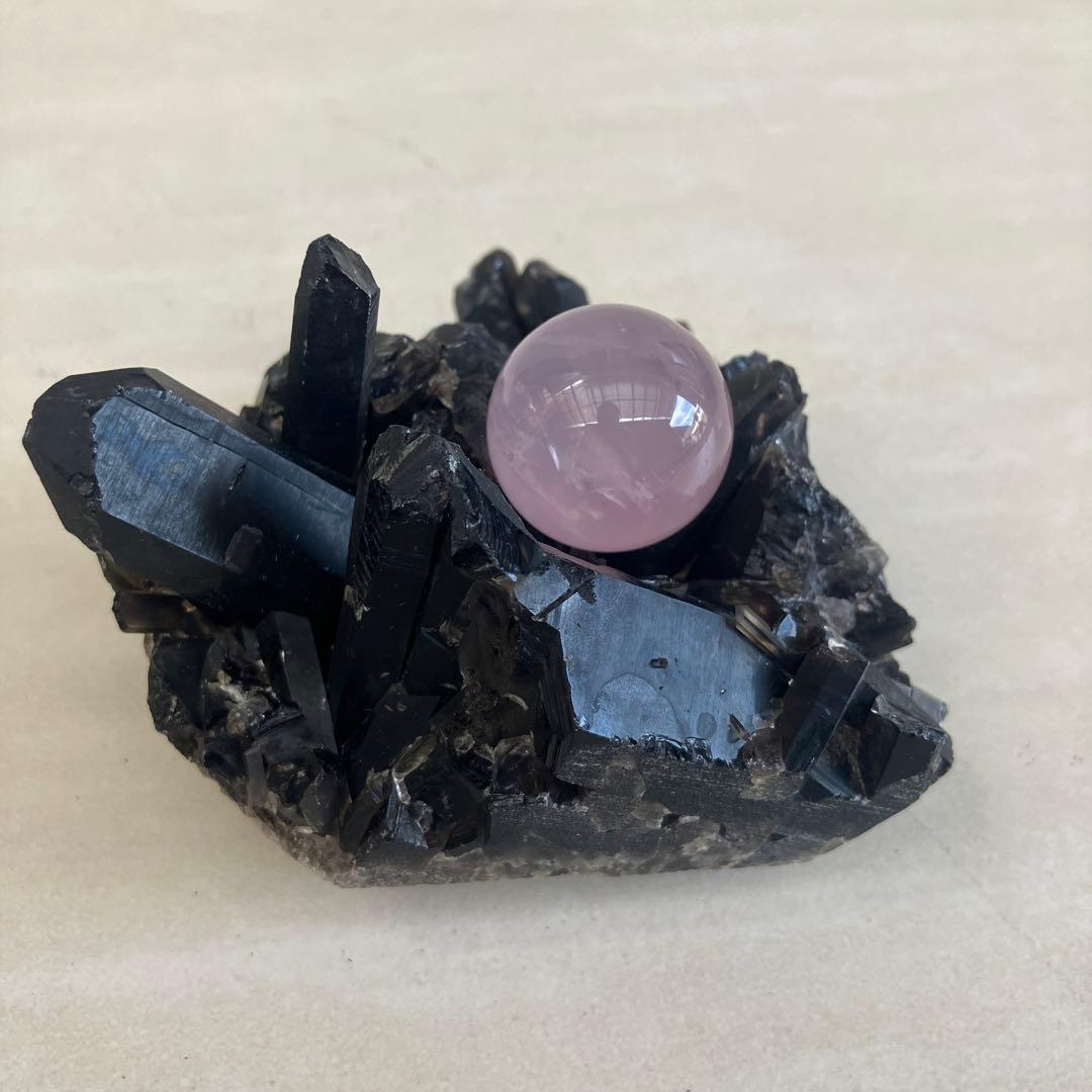 モリオンクラスター　黒水晶　パワーストーン　鑑賞石　天然石　自然石　原石