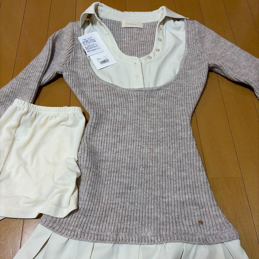 ワンピース andmary Demi layered mini dress