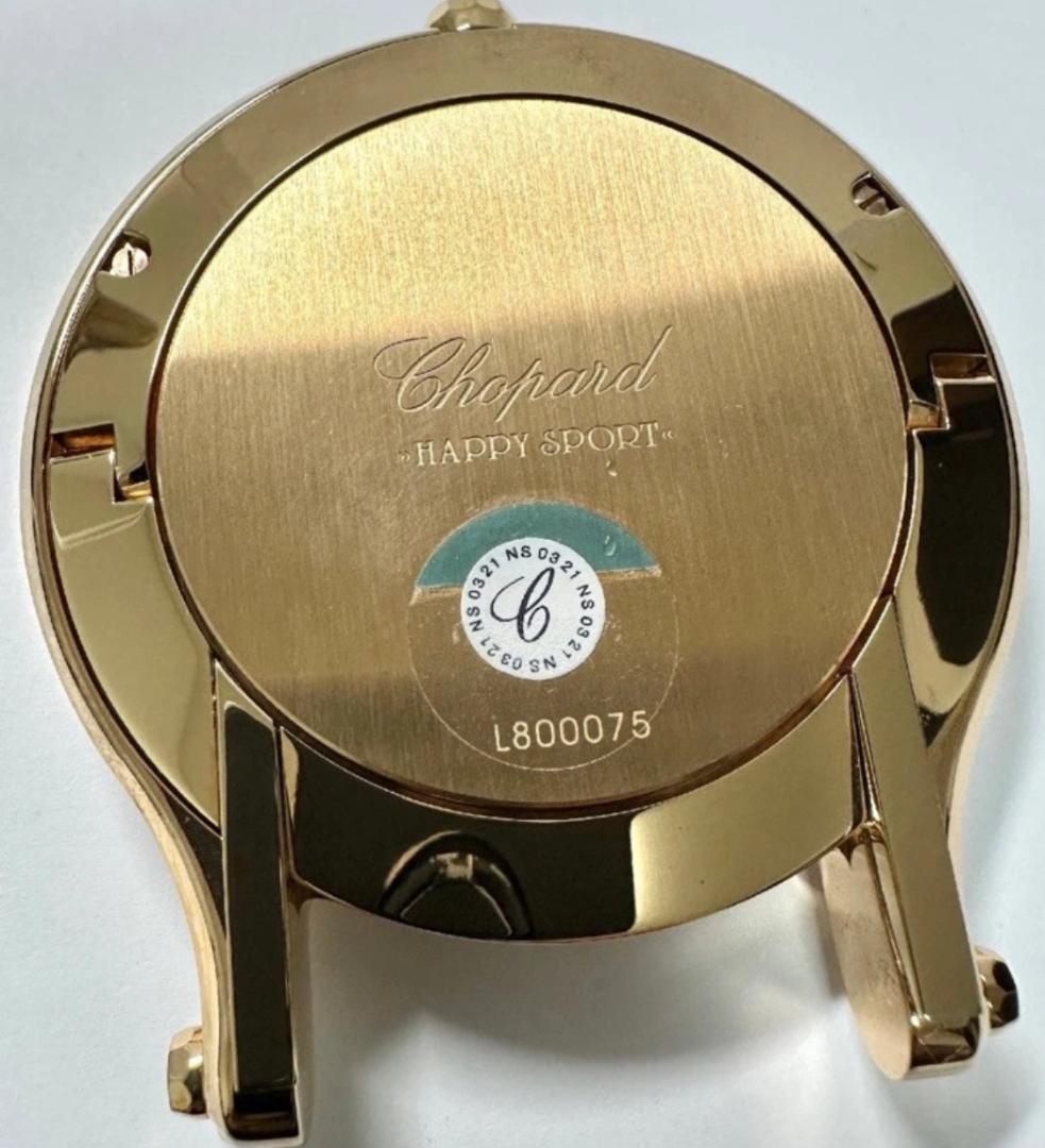 美品 ショパール　ハッピースポーツ　ゴールド トラベルテーブルクロック ケース付