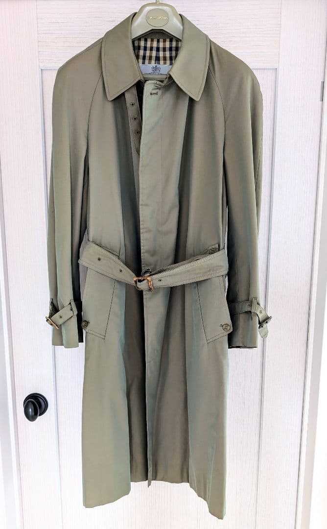 Aquascutum 英国製　オリーブ玉虫色　シングルトレンチ　38　L　美品