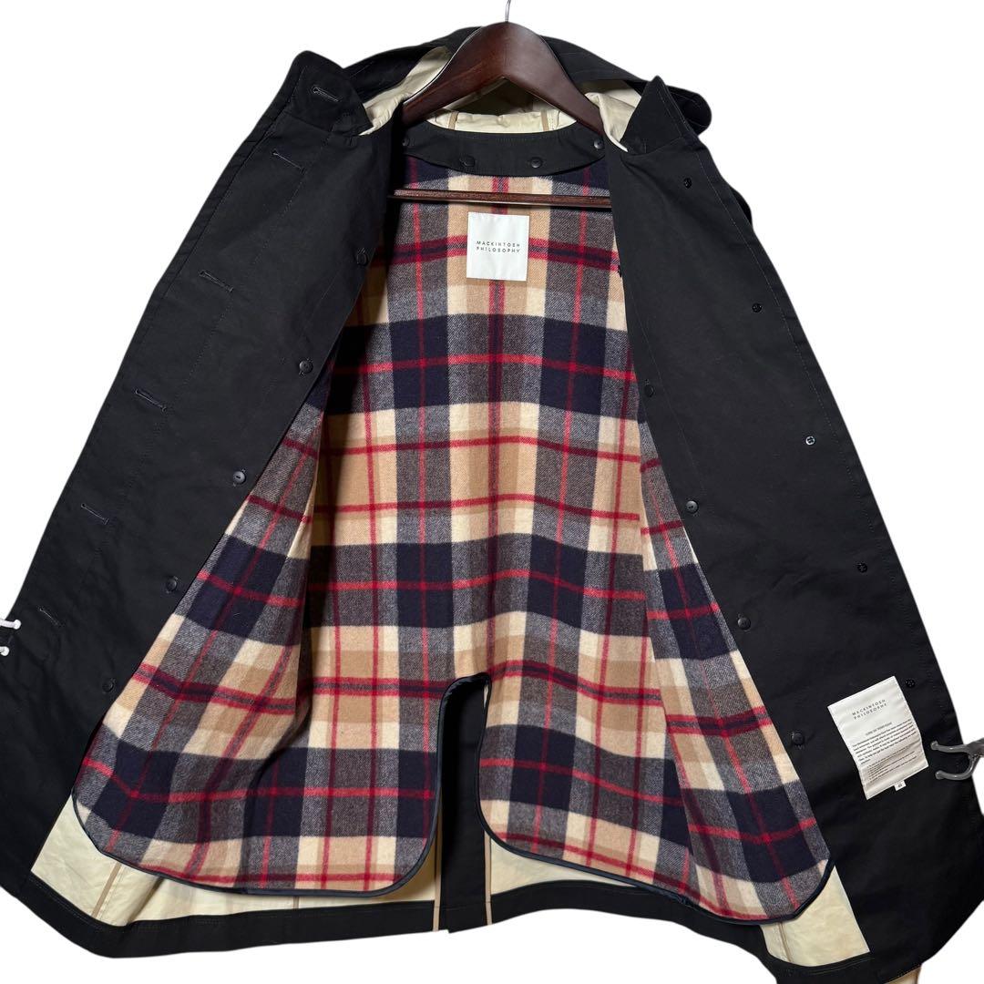 美品 マッキントッシュフィロソフィー ステンカラーコート ライナー 40 濃紺