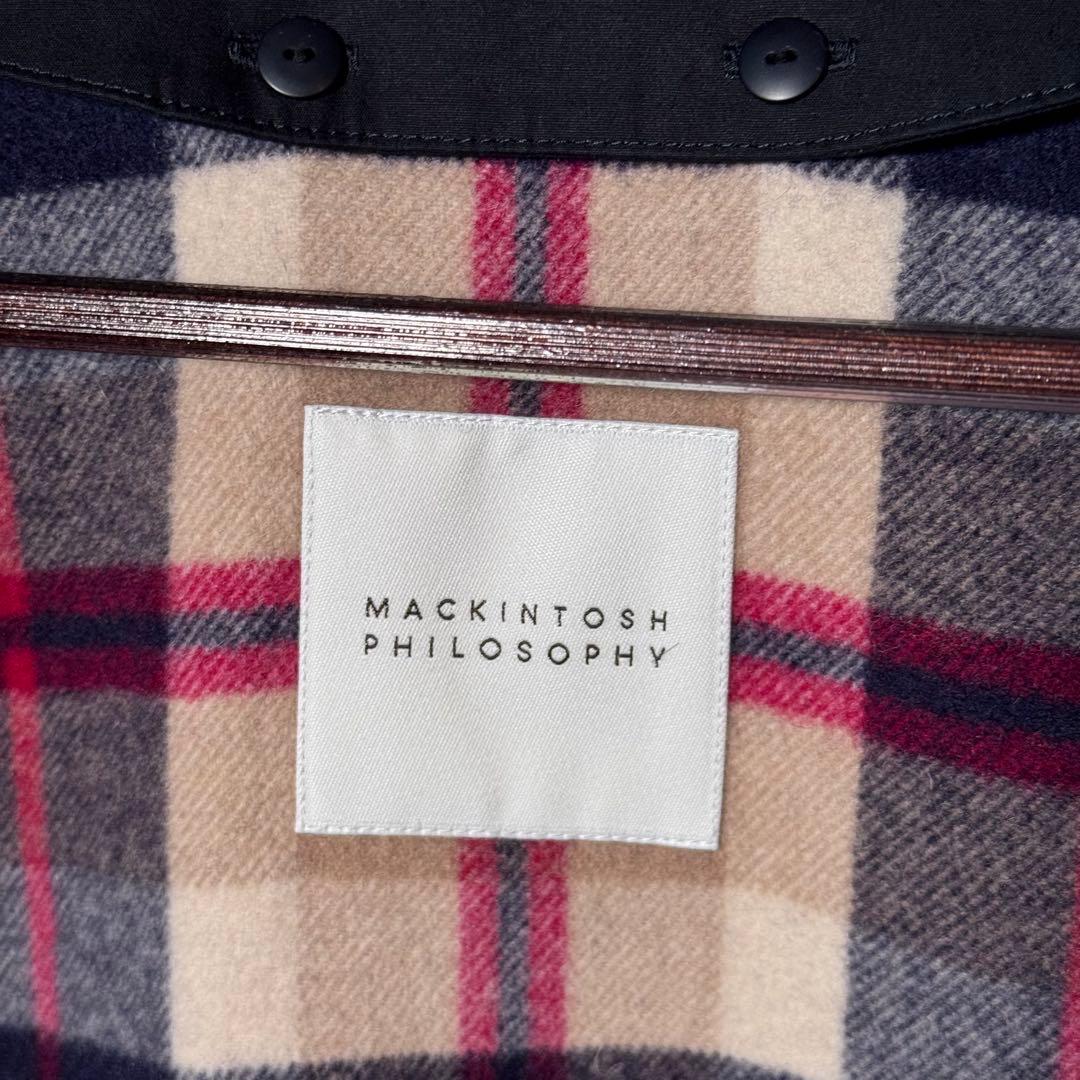 美品 マッキントッシュフィロソフィー ステンカラーコート ライナー 40 濃紺