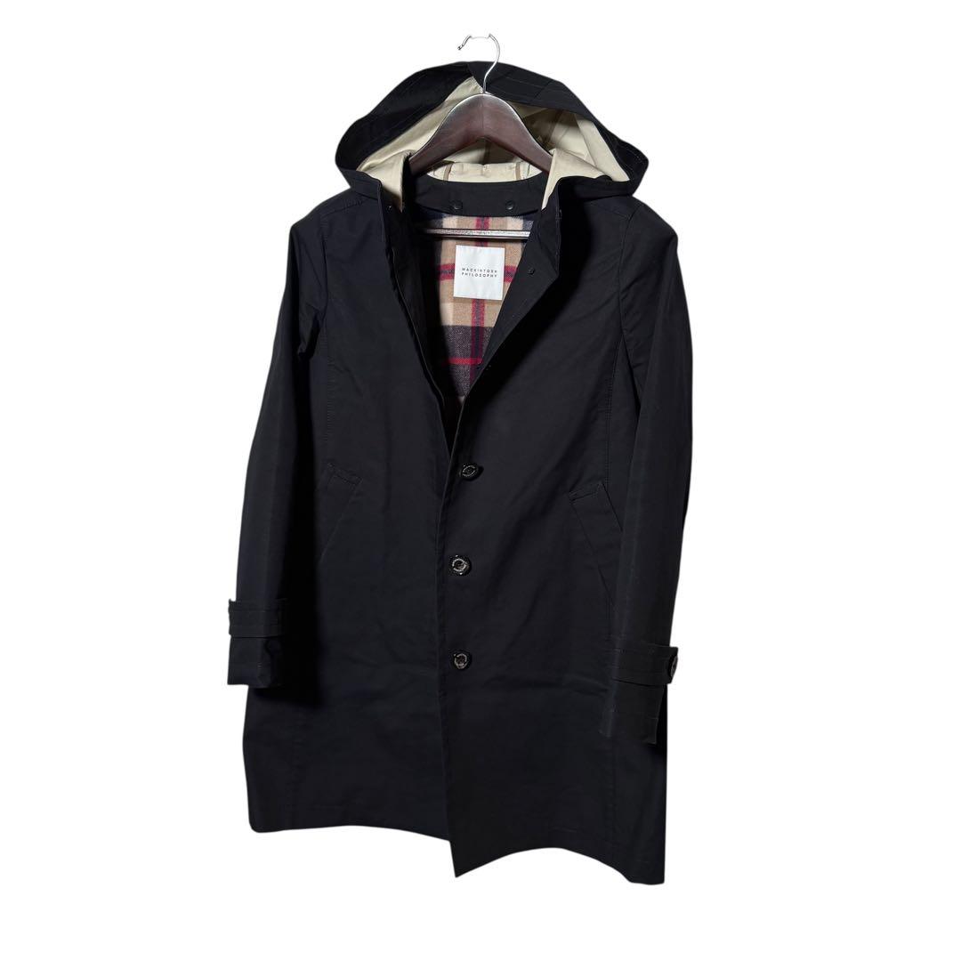 美品 マッキントッシュフィロソフィー ステンカラーコート ライナー 40 濃紺