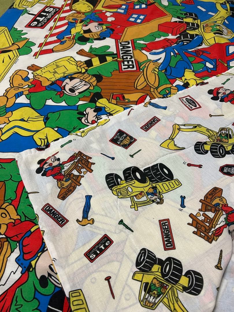 工事ミッキー　ビンテージシーツ