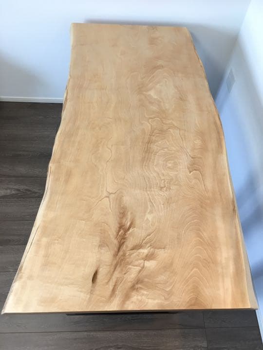 【お値下げしました♡】白栃　一枚板　ダイニングテーブル　約150センチ