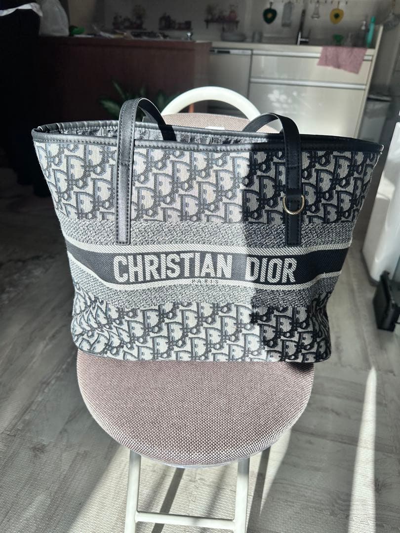 Christian Dior ロゴ トートバッグ グレー/ブラック