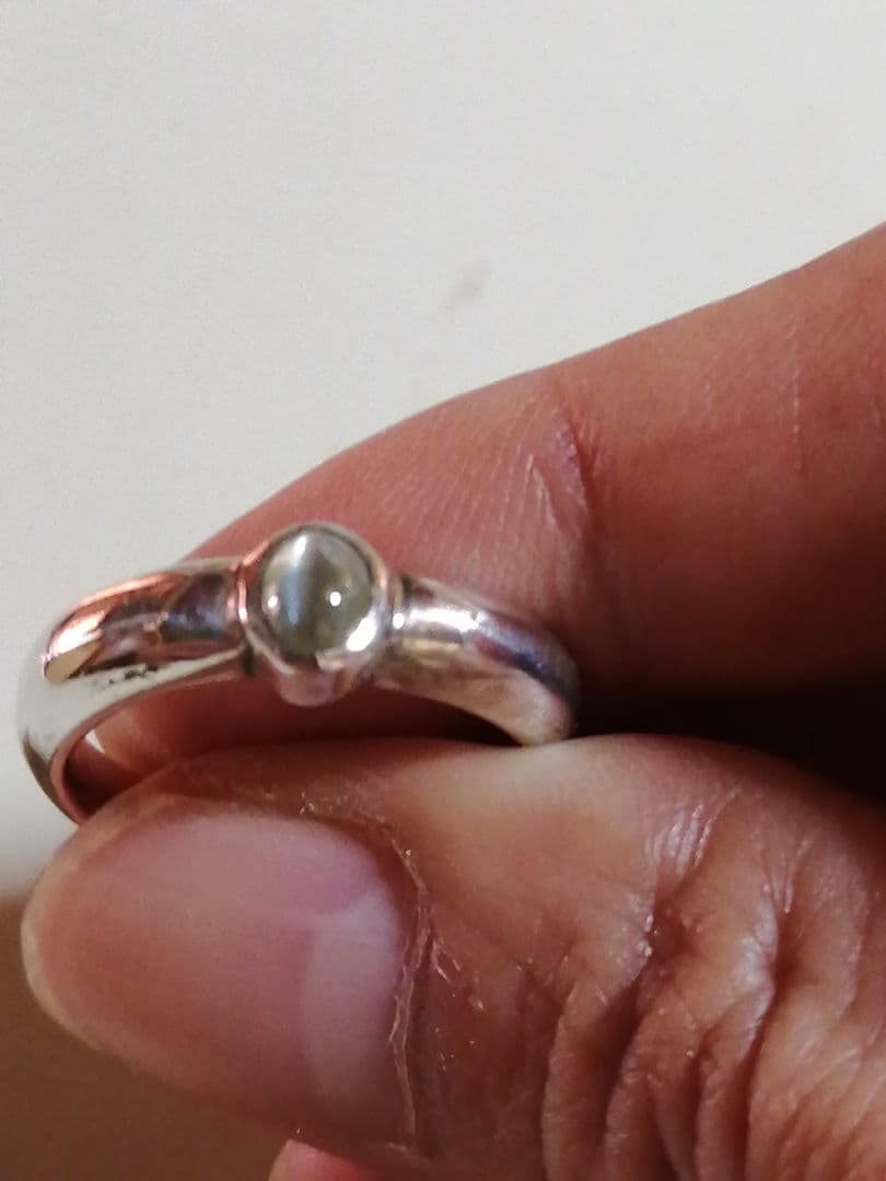 ハンドメイドシルバーキャッツアイリング