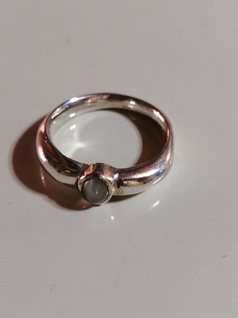 ハンドメイドシルバーキャッツアイリング