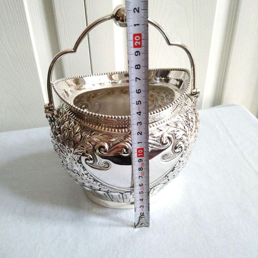 アンティーク　シルバー　銀メッキ　ビスケットバレル　アイスペール　花器　英国製