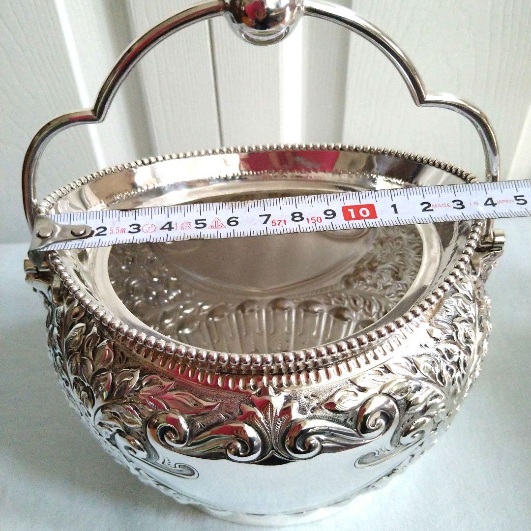 アンティーク　シルバー　銀メッキ　ビスケットバレル　アイスペール　花器　英国製