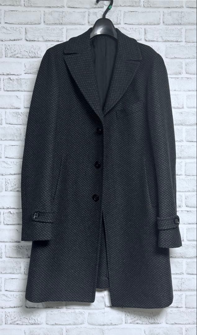 最終価格【カシミヤ混/上質ワッフル織】タリアトーレ アルスターコート 定価15万