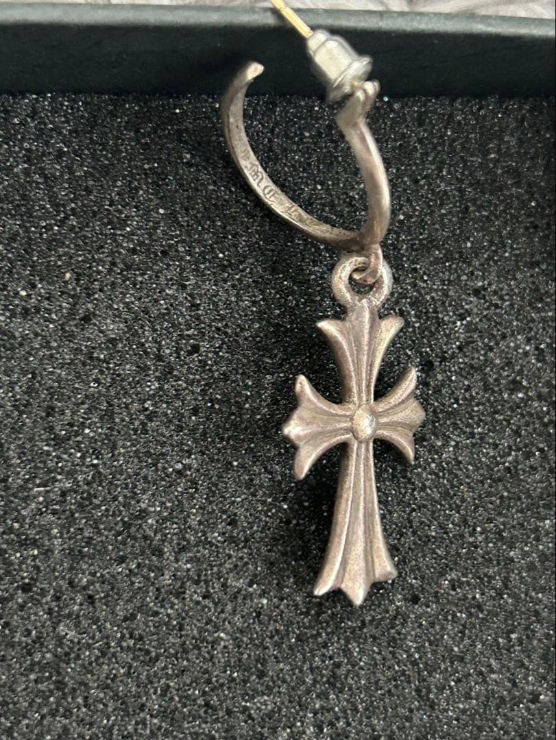 CHROME HEARTS タイニーCHクロス フープ ピアス シルバー 925