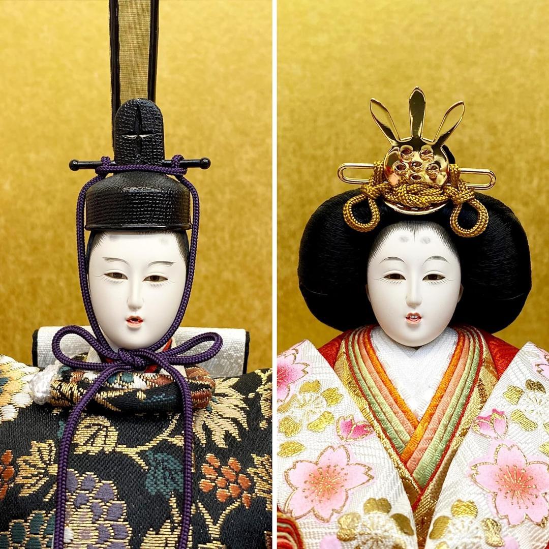 小三五 親王飾り 菊柄 黒色 雛人形 ひな人形 雛祭り 雛飾り ひな飾り