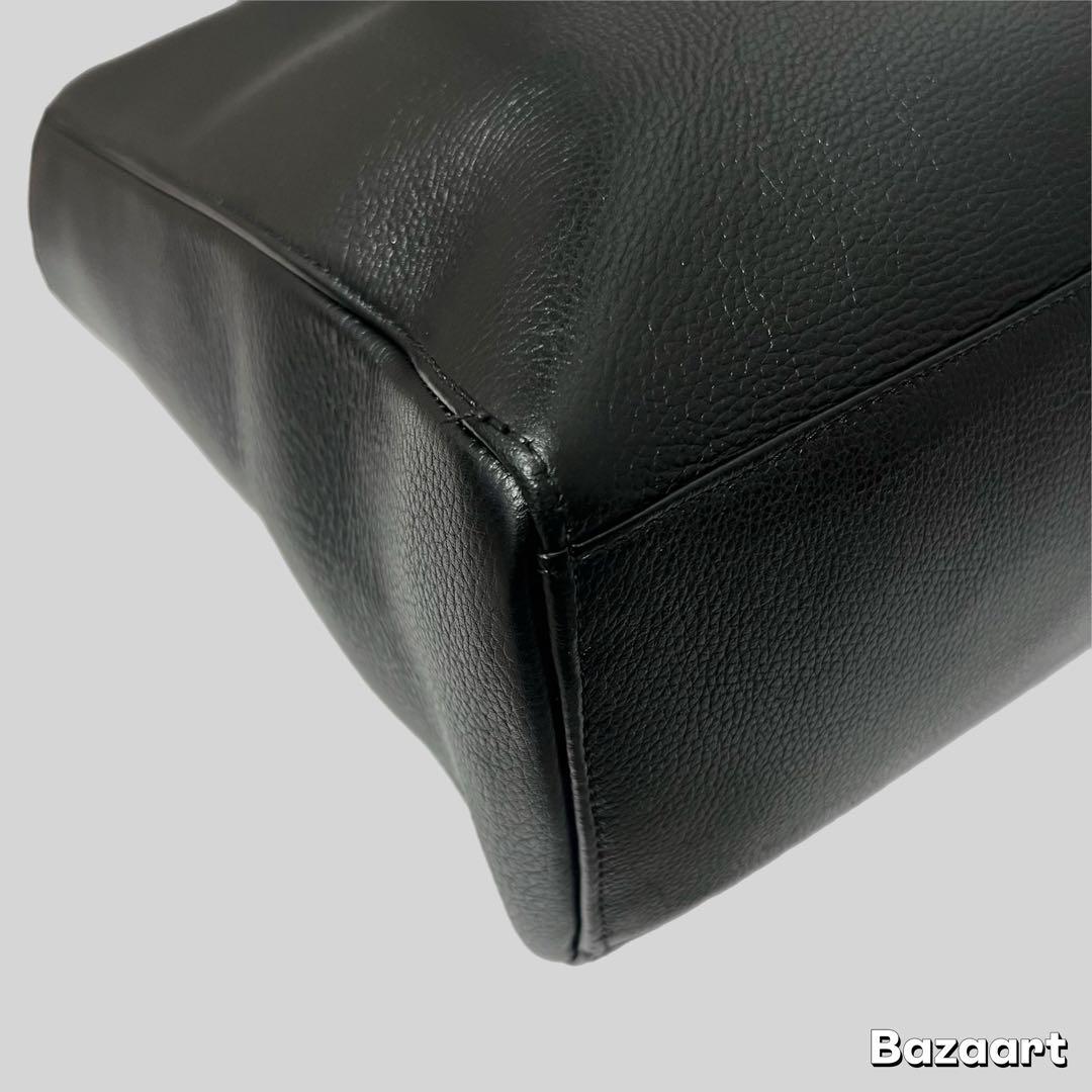 極美品✨️SHIPS シップス レザー トートバッグ 黒 A4収納 肩掛け